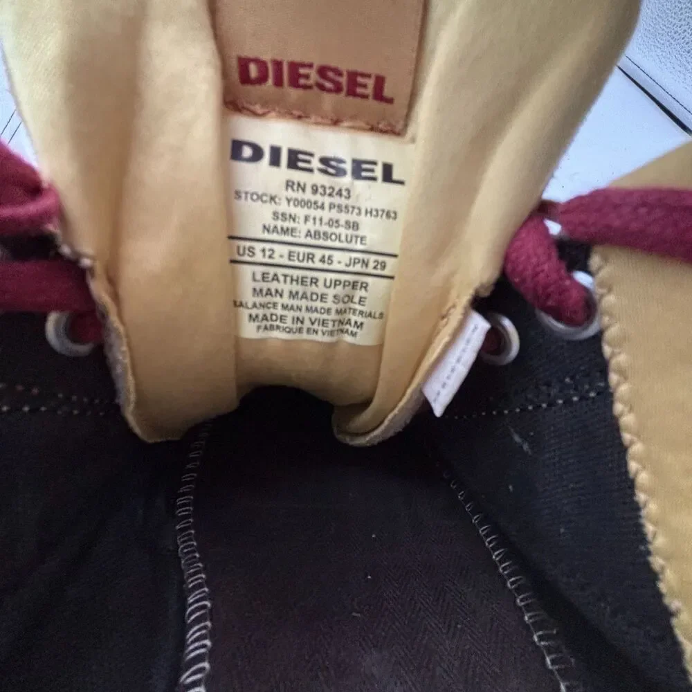 Diesel Absolute Sneakers Mens US 12 Multicolor Leather Suede Mesh Lace Up Shoes